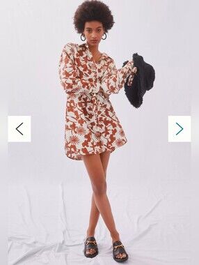 Anthro Sunday In Brooklyn Small Shirt Dress Boho Chic Coastal Cowgirl